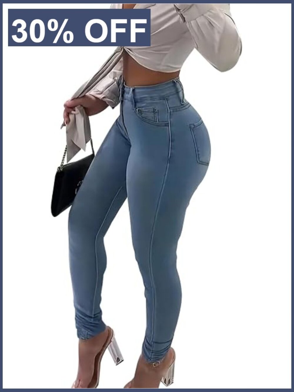 Curvy High Waist Stretch Butt Lifting Skinny Colombian Jeans